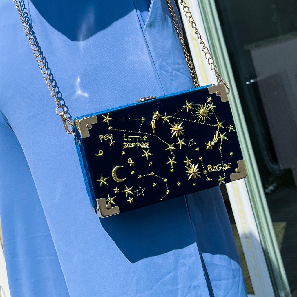 In The Stars Velvet Clutch Bag - Unique Style Code