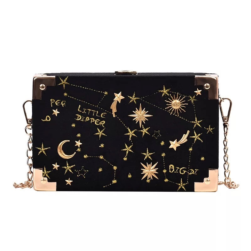 In The Stars Velvet Clutch Bag - Unique Style Code