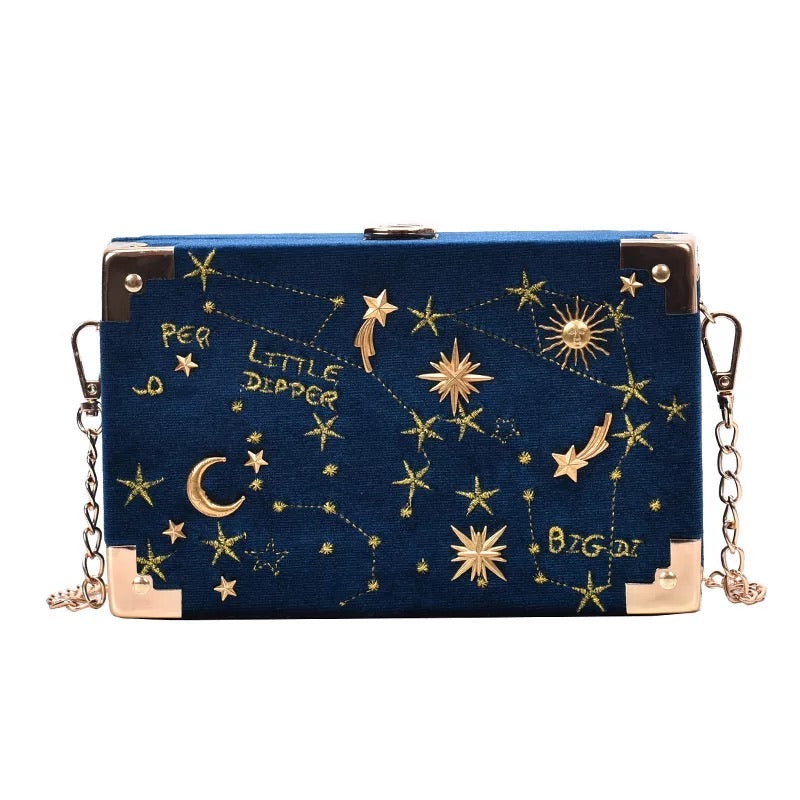 In The Stars Velvet Clutch Bag - Unique Style Code